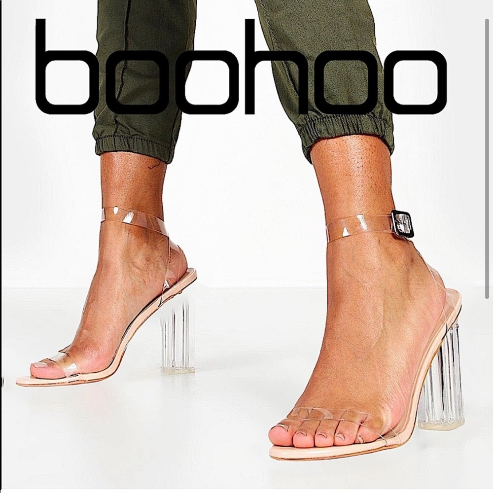 Boohoo Barely There Lucite Block Heels